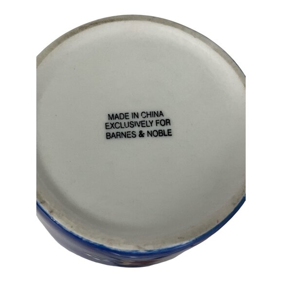 Barnes & Noble Mug – Royal Blue Floral Roses Books – Tea Mug with Infuser & Lid - Picture 6 of 6